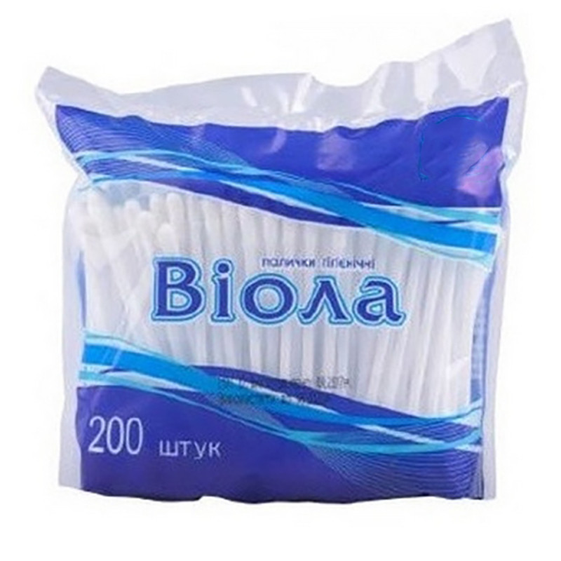 Гігієнічні ватні палички "Віола" VP-KK-200, 200 шт Гігієнічні ватні палички "Віола" VP-KK-200, 200 шт