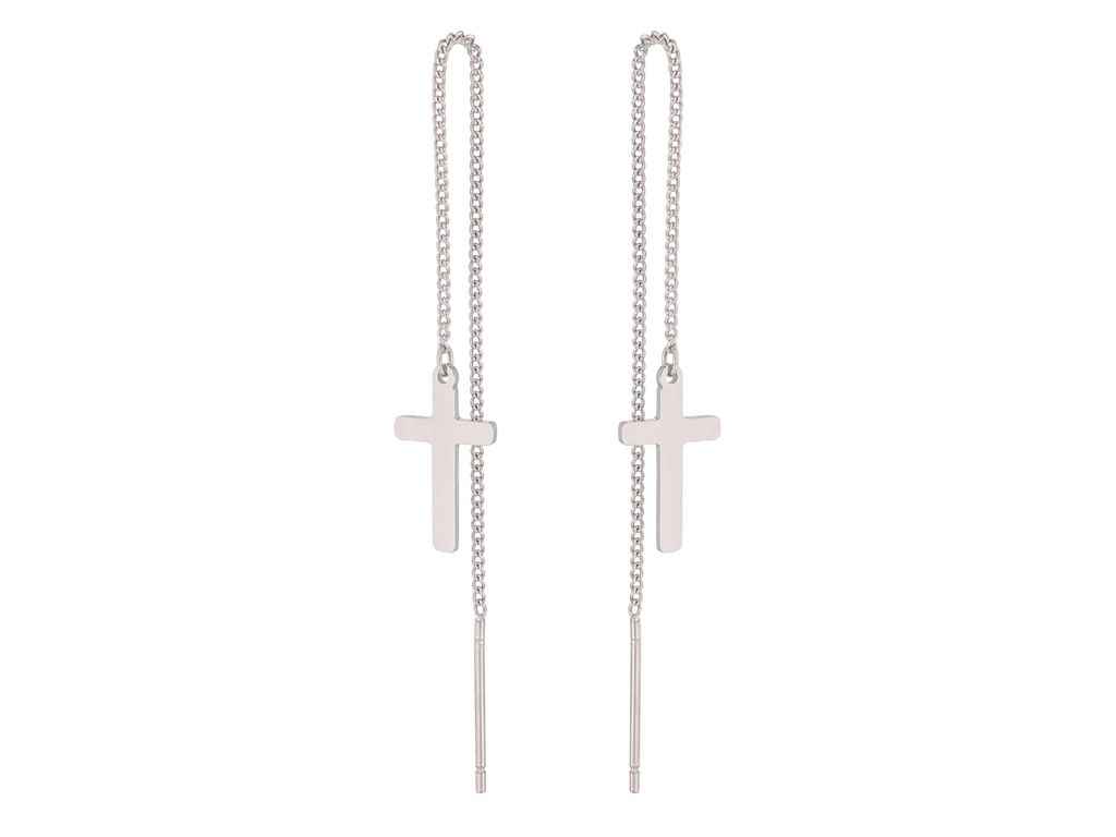 Серьги-протяжки TTM Stainless Steel Родий Крестики с цепочками 9,9см (334451) ТМ XUPING Серьги-протяжки TTM Stainless Steel Родий Крестики с цепочками 9,9см (334451) ТМ XUPING
