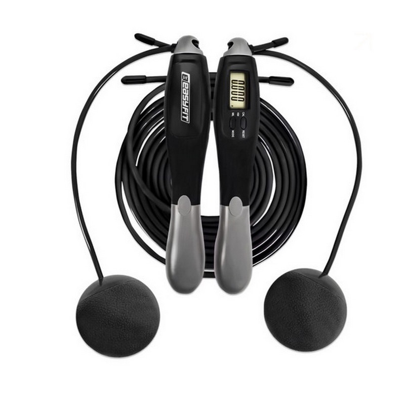 Швидкісна скакалка з лічильником TwinRope EF-1909-GY 2,8 метра Швидкісна скакалка з лічильником TwinRope EF-1909-GY 2,8 метра