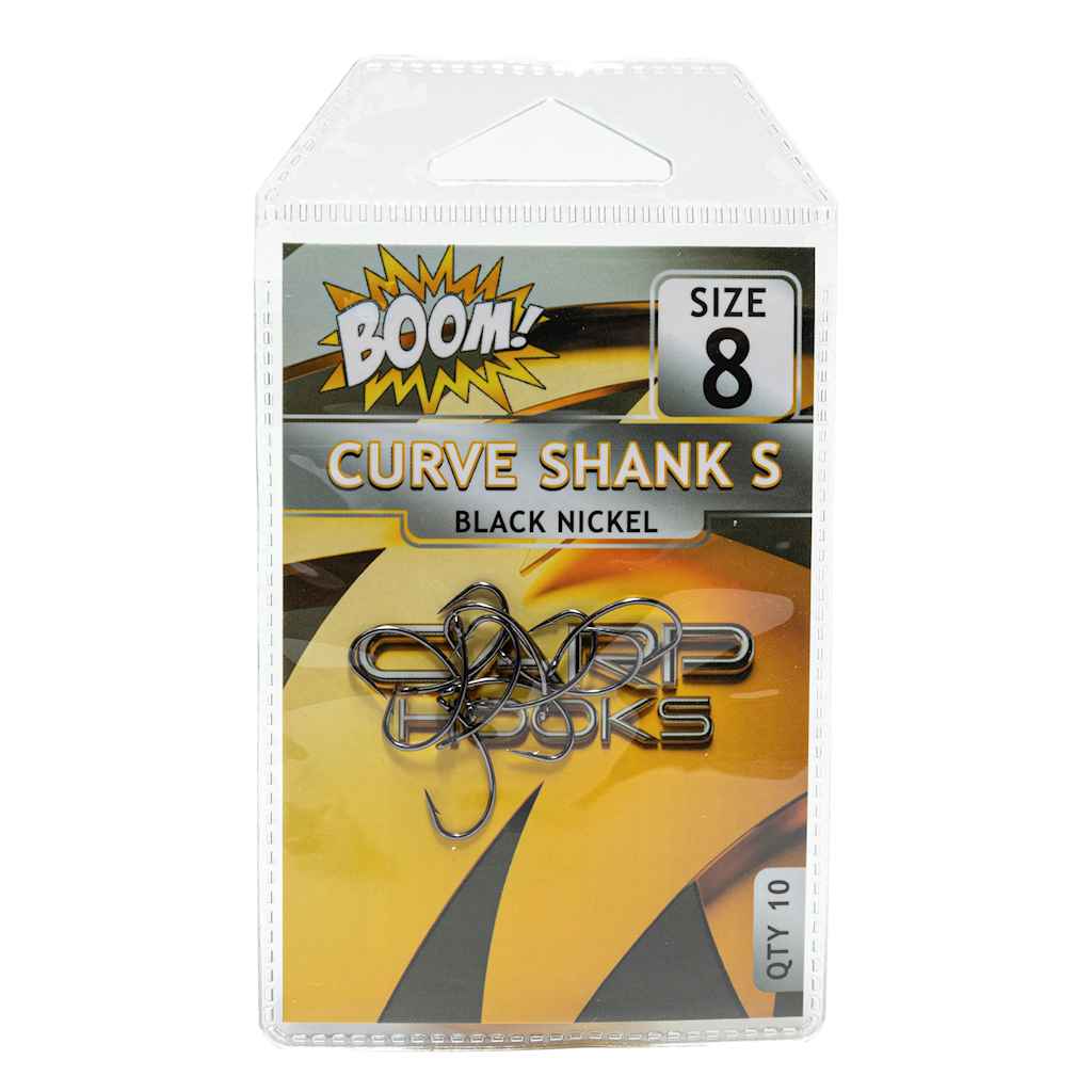 Гачок для мирної риби Curve Shank S №8 (10 шт/уп) (Black Nickel) ТМ BOOM Гачок для мирної риби Curve Shank S №8 (10 шт/уп) (Black Nickel) ТМ BOOM