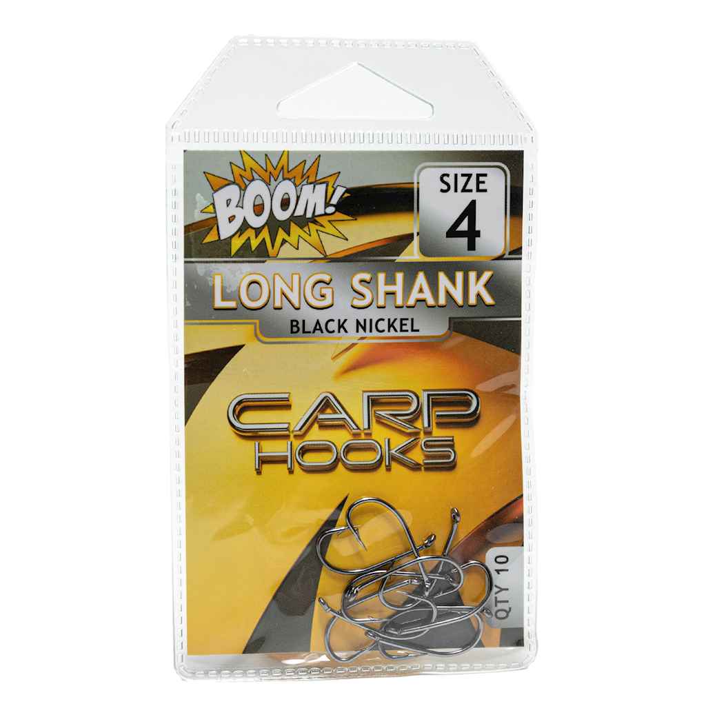 Гачок для мирної риби Long Shank №4 (10 шт/уп) (Black Nickel) ТМ BOOM Гачок для мирної риби Long Shank №4 (10 шт/уп) (Black Nickel) ТМ BOOM