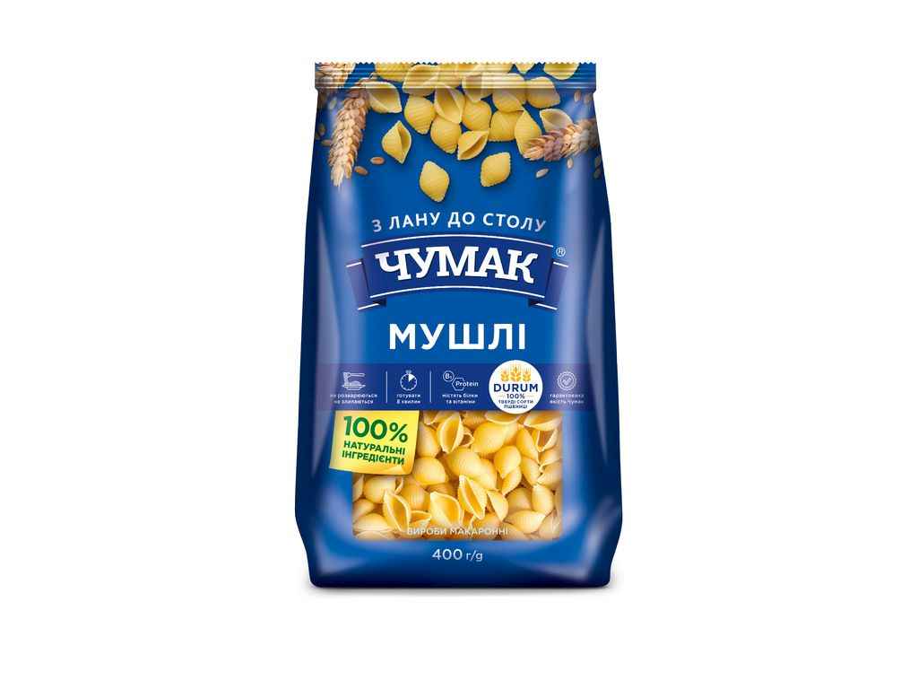 Макаронні вироби 400г Мушлі ТМЧУМАК Макаронні вироби 400г Мушлі ТМЧУМАК