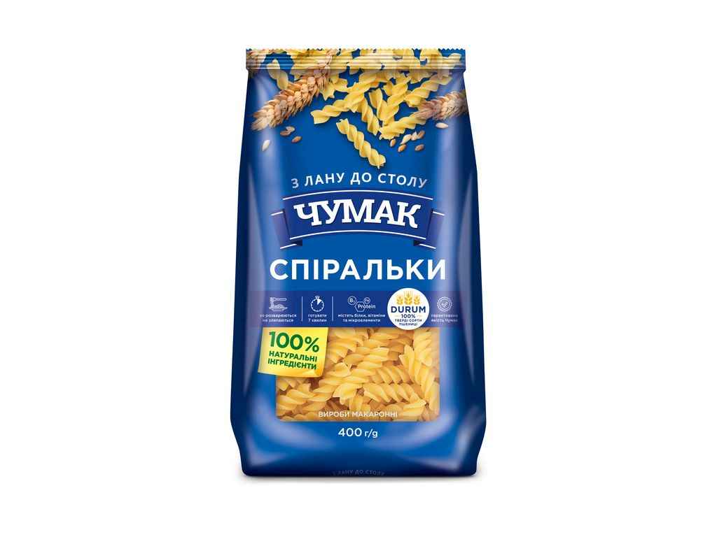 Макаронні вироби Спіральки 400г ТМЧУМАК Макаронні вироби Спіральки 400г ТМЧУМАК