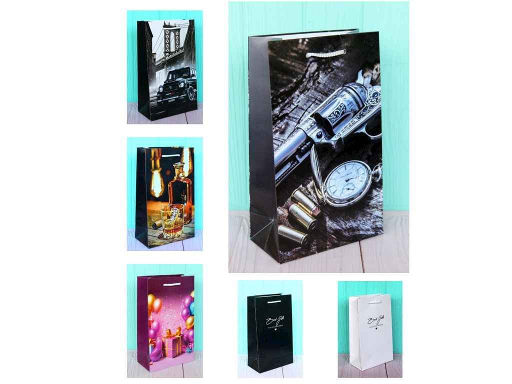 Набір паперових пакетів Мікс 26*15,5*8см (12шт/уп) №СР-3011/12MN ТМ Upakovkin Набір паперових пакетів Мікс 26*15,5*8см (12шт/уп) №СР-3011/12MN ТМ Upakovkin