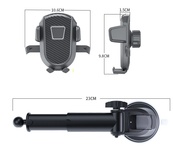 Автотримач для телефону затискач D35-1 телескоп Black. Зображення №4