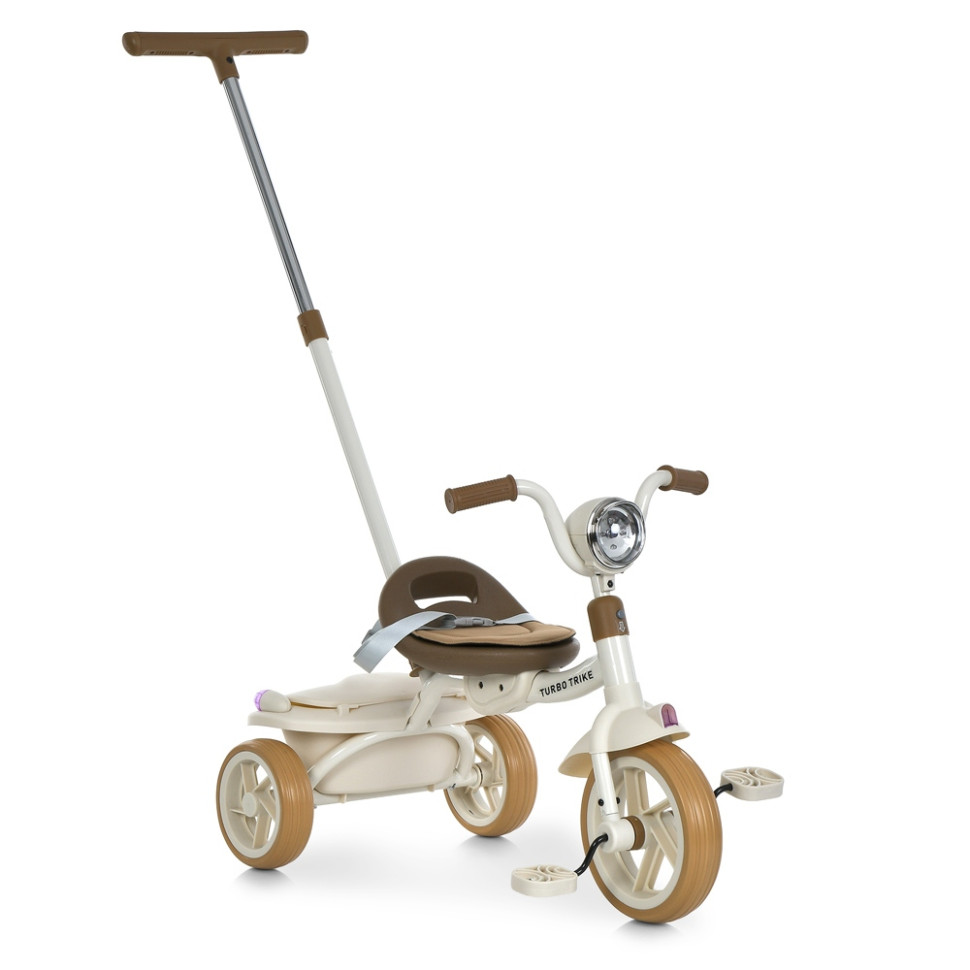 Дитячий триколісний велосипед MT 1037-1 Beige, з батьківською ручкою Дитячий триколісний велосипед MT 1037-1 Beige, з батьківською ручкою