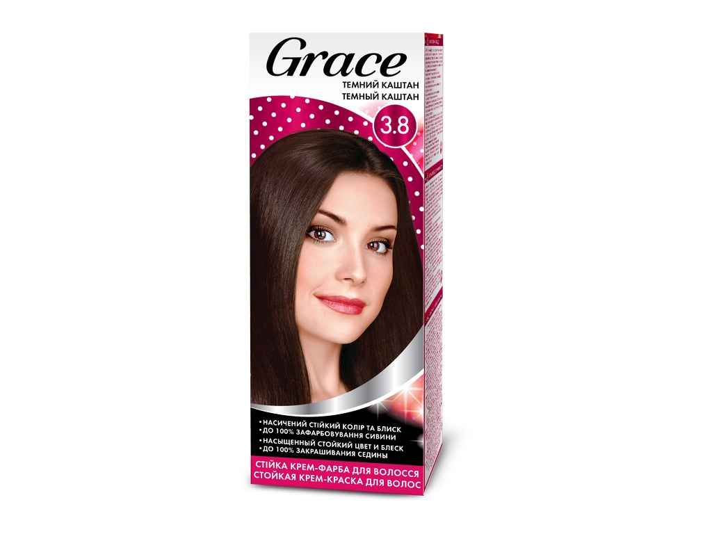 Крем-фарба Темний каштан для волосся 3.8 ТМ Grace Крем-фарба Темний каштан для волосся 3.8 ТМ Grace