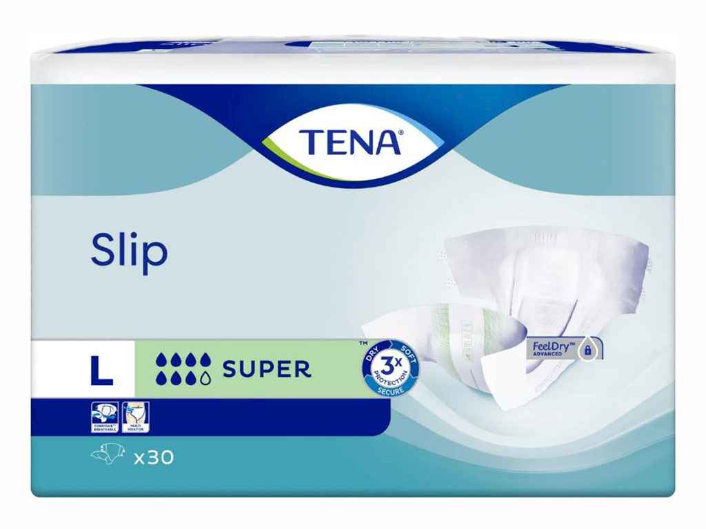 Підгузники для дорослих Slip Super Large (92-144 см), 30-шт. ТМ TENA Підгузники для дорослих Slip Super Large (92-144 см), 30-шт. ТМ TENA
