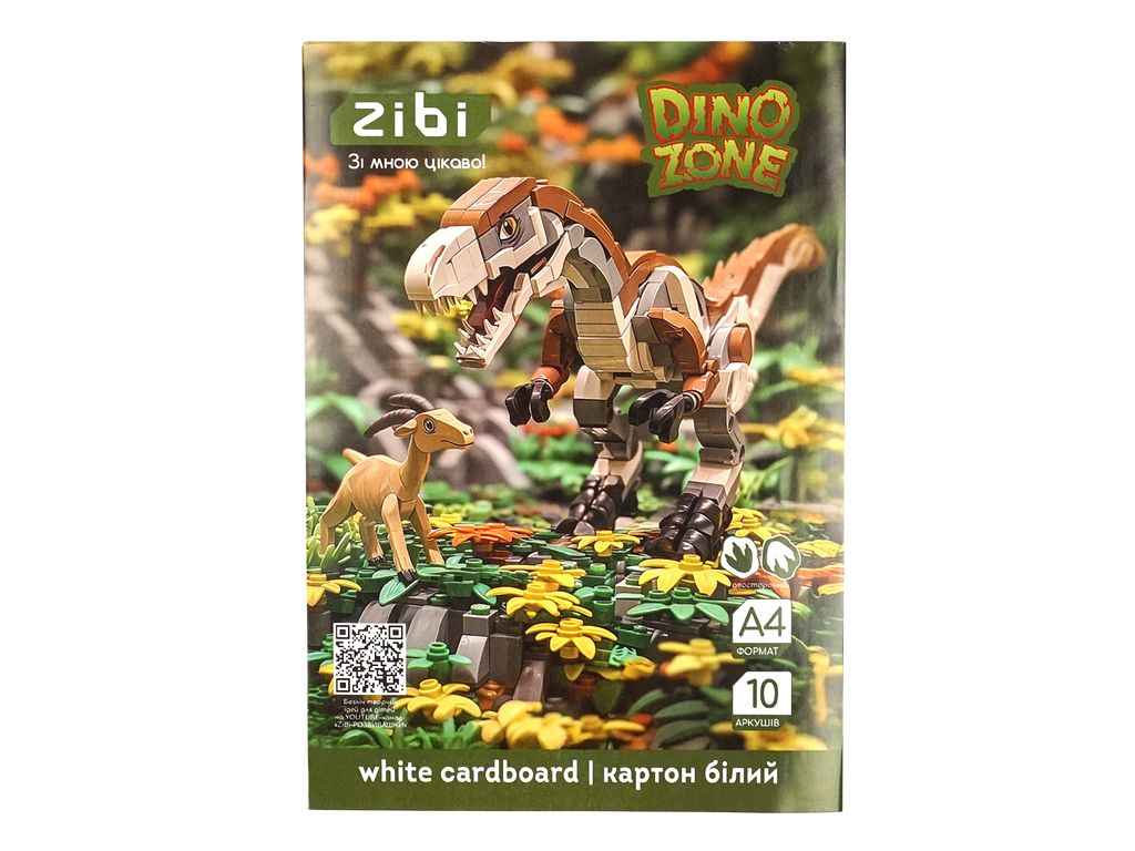 Набір білого картону крейдований двостор. DINO А4 10 аркушів, 180г/м2, KIDS Line ZB.1991-16 ТМ ZIBI Набір білого картону крейдований двостор. DINO А4 10 аркушів, 180г/м2, KIDS Line ZB.1991-16 ТМ ZIBI