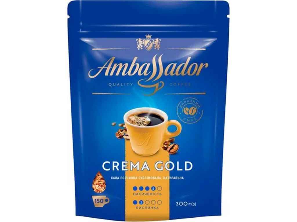 Кава розчинна 300г Crema Gold, пакет ТМAMBASSADOR Кава розчинна 300г Crema Gold, пакет ТМAMBASSADOR