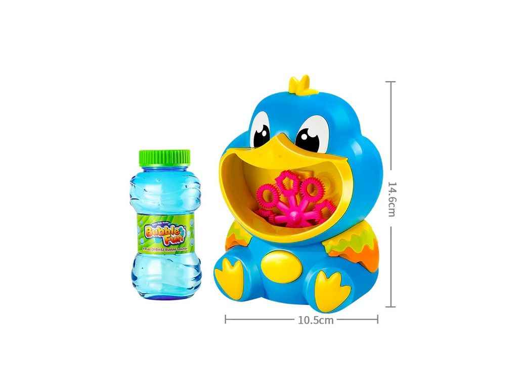 Машинка для бульбашок на батарейках Папуга (16x15x20,7см) Bubble Fun ТМ BUBBLE FUN Машинка для бульбашок на батарейках Папуга (16x15x20,7см) Bubble Fun ТМ BUBBLE FUN