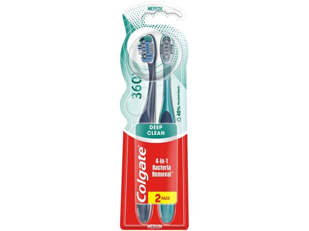 Зубная щетка 2шт 360 Суперчистота всей ротовой полости штуки ТМ COLGATE Зубная щетка 2шт 360 Суперчистота всей ротовой полости штуки ТМ COLGATE