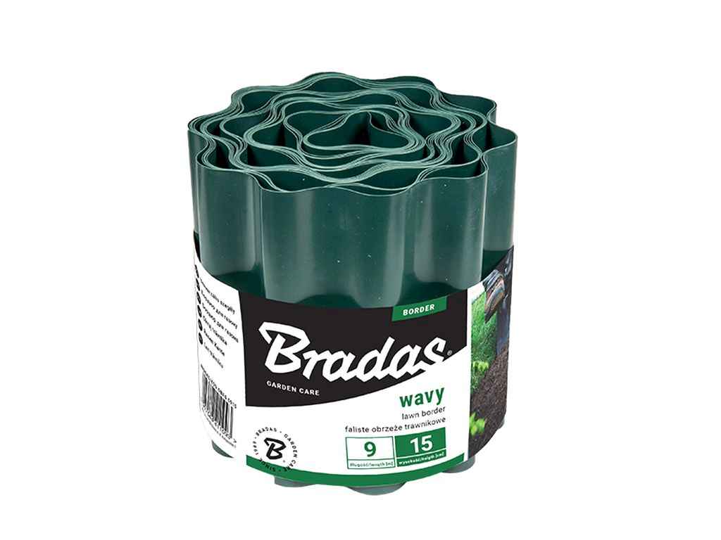 Бордюр газонний пластиковий хвилястий 9м х 10см зелений, OBFG 0910 ТМ BRADAS Бордюр газонний пластиковий хвилястий 9м х 10см зелений, OBFG 0910 ТМ BRADAS