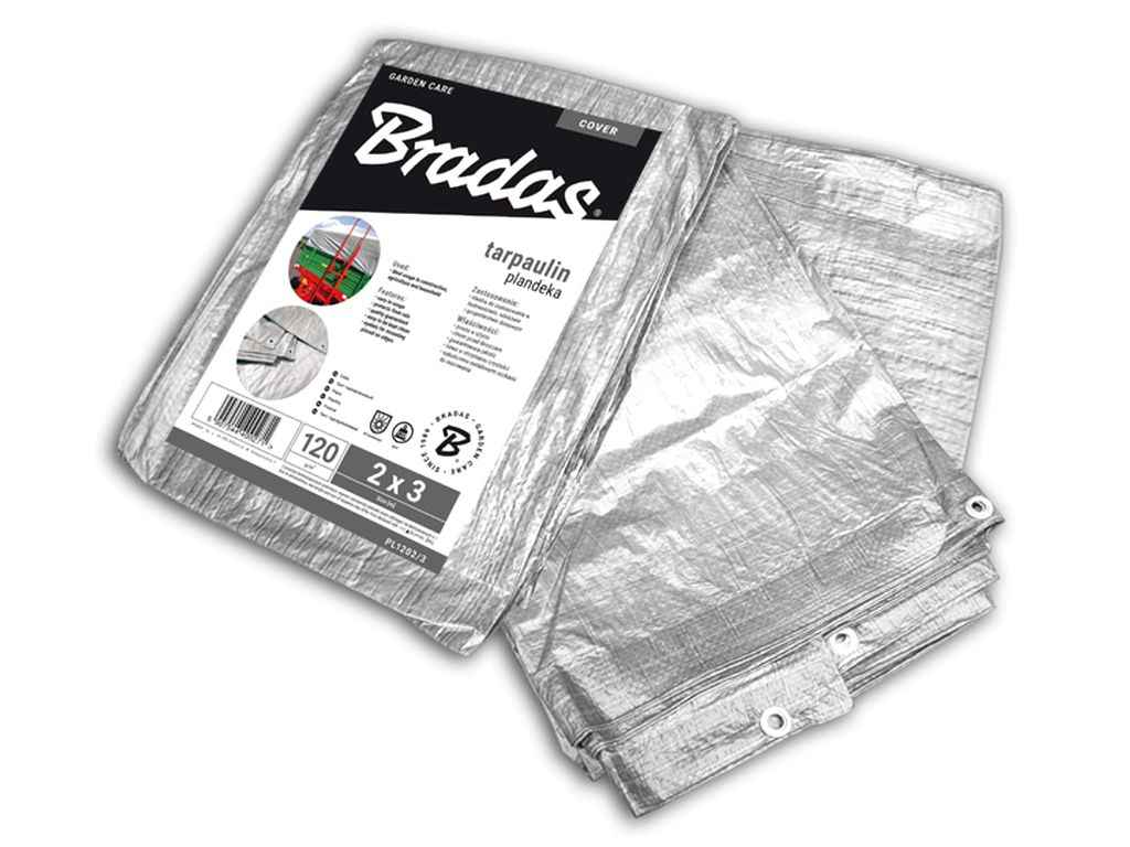 Тент 2х3м срібний 120гр/м2 посилений SILVER PL1202/3 ТМ BRADAS Тент 2х3м срібний 120гр/м2 посилений SILVER PL1202/3 ТМ BRADAS