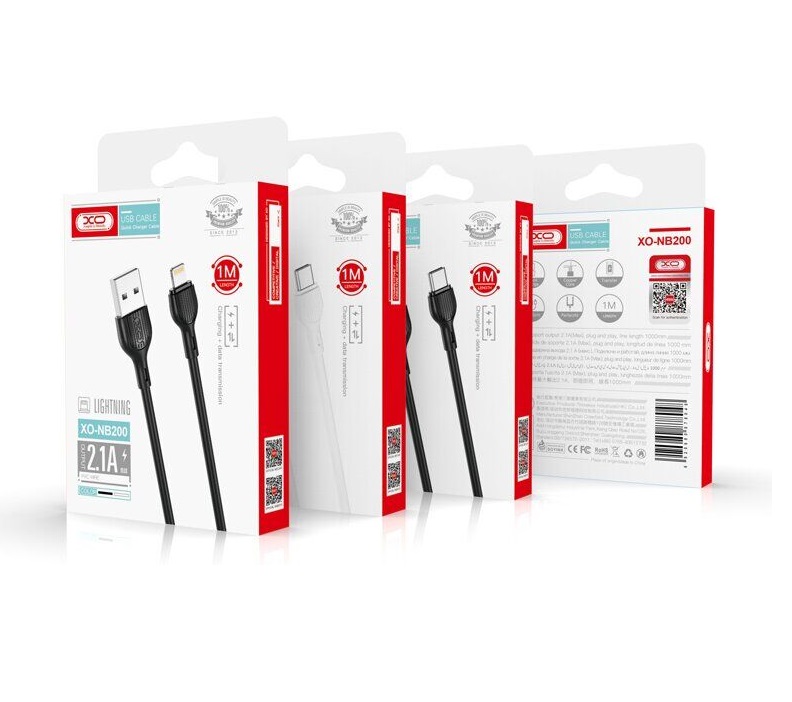 Кабель USB/TYPE-C "XO NB200" 2,1А 1m Black Кабель USB/TYPE-C "XO NB200" 2,1А 1m Black