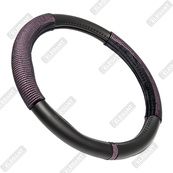 Чехол на руль искусственная кожа "М" (37-38см) черный Elegant 115091 (LADY) вставка с розовыми стразами. Изображение №2