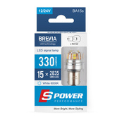 Світлодіод 12/24V T25 Білий P21W 15x2835SMD 330Lm 6000K "Brevia" CANbus №10201 (2шт). Зображення №4