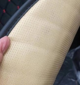 Накидки сидінь "Алькантара" VIP Чорна/Ромб/ Бічна підтримка (1шт) з Підголовником (10mm товщина). Зображення №2