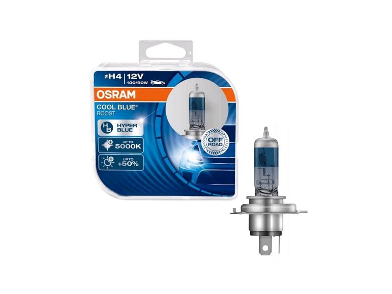 Лампа 12V H4 100/90W 5000K +50% Cool Blue Boost "Osram" (Box-2шт) (62193CBB-HCB)АКЦІЯ Лампа 12V H4 100/90W 5000K +50% Cool Blue Boost "Osram" (Box-2шт) (62193CBB-HCB)АКЦІЯ