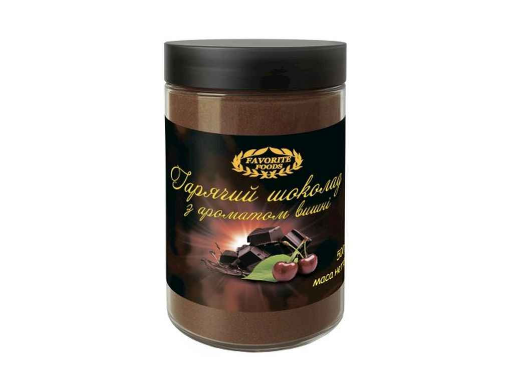 Гарячий шоколад 500г Вишня пет-банка ТМFAVORITE FOODS Гарячий шоколад 500г Вишня пет-банка ТМFAVORITE FOODS