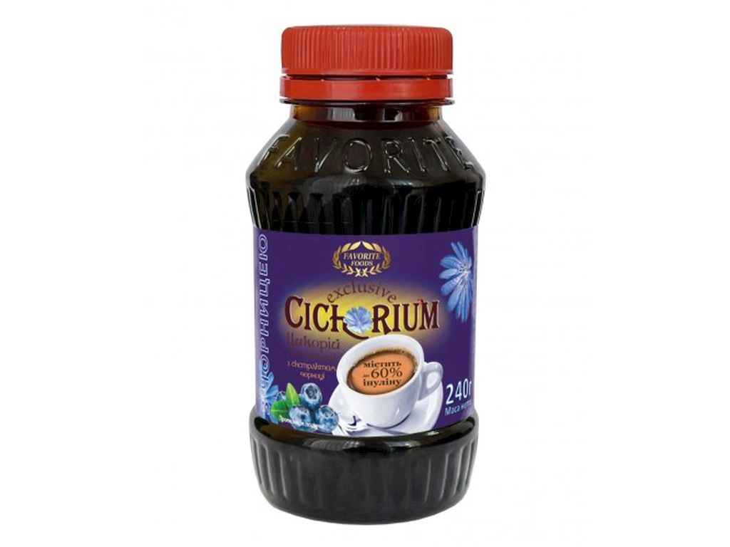 Цикорій 240г розчинний Згущений натуральний з Чорницею п/б ТМFAVORITE FOODS Цикорій 240г розчинний Згущений натуральний з Чорницею п/б ТМFAVORITE FOODS