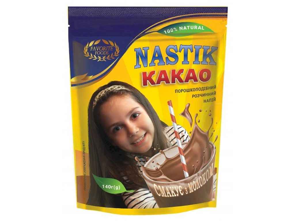 Какао 140г напій НАСтік дой-пак ТМFAVORITE FOODS Какао 140г напій НАСтік дой-пак ТМFAVORITE FOODS