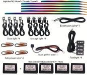 Подсветка салона RGB Ambient light 12V (набор 18 в 1) Bluetooth. Изображение №2