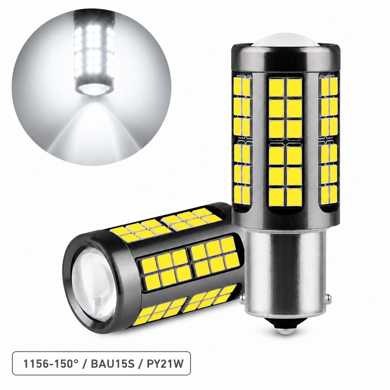 Світлодіод 12/24V Т25 Білий SMD 75-2835.BAU15S/1156-150°(зміщений цоколь) Світлодіод 12/24V Т25 Білий SMD 75-2835.BAU15S/1156-150°(зміщений цоколь)