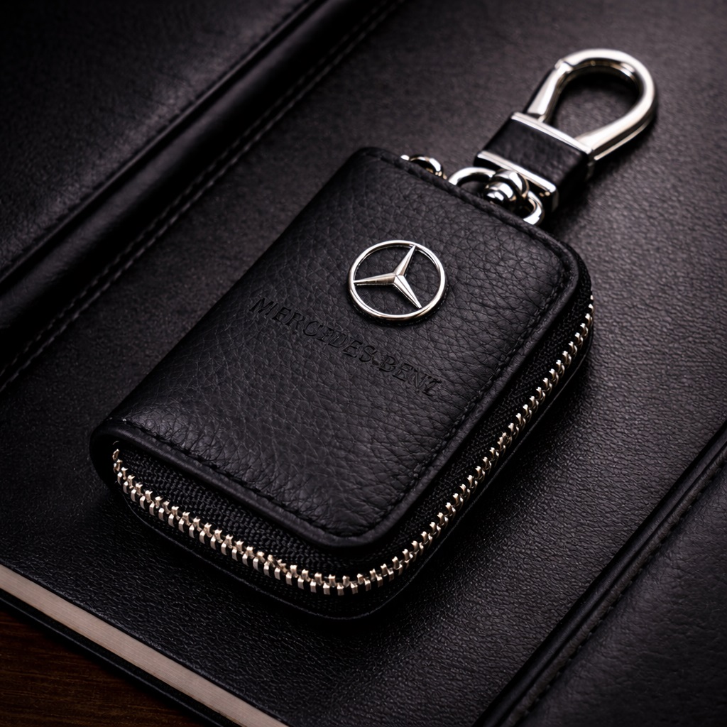 Чохол для ключів з карабіном Mercedes (Шкіра) Чохол для ключів з карабіном Mercedes (Шкіра)