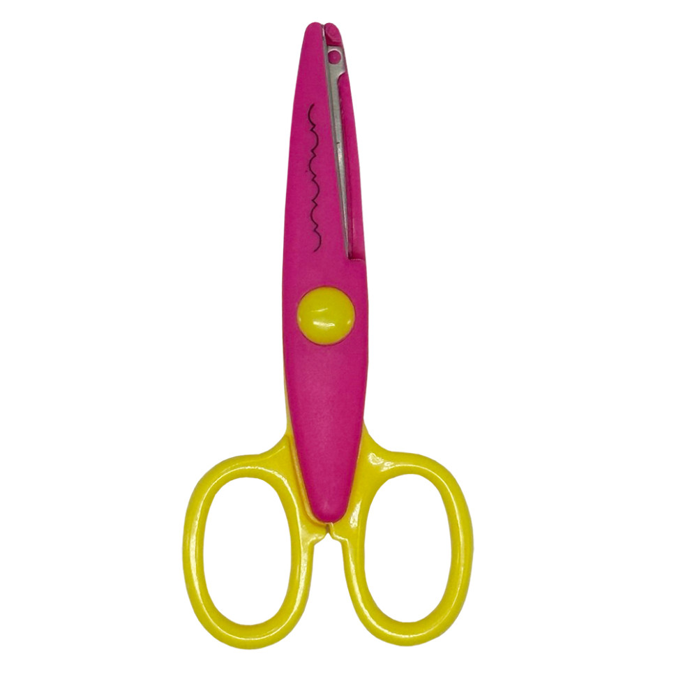 Детские ножницы 80685(Crimson-Yellow) с фигурным лезом Детские ножницы 80685(Crimson-Yellow) с фигурным лезом
