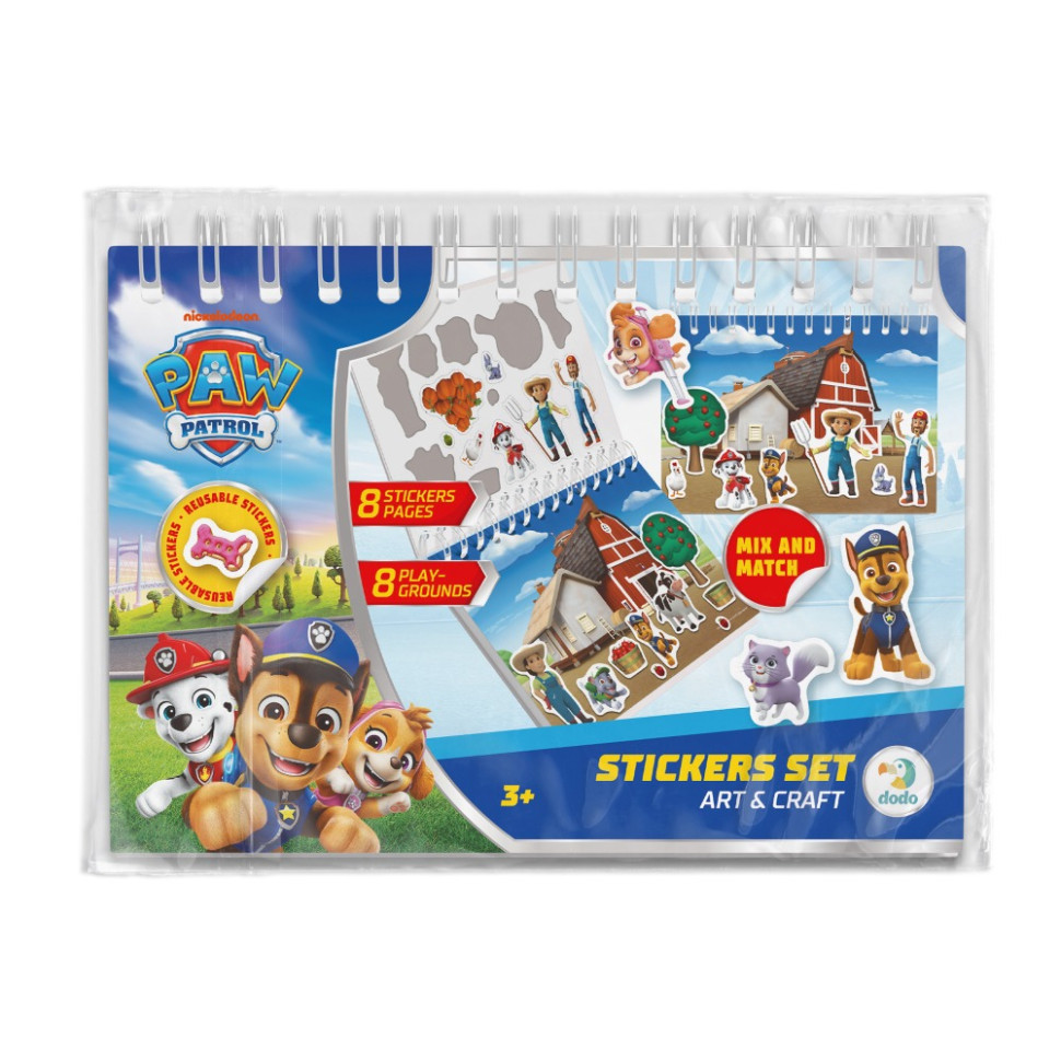Набір стікерів на пружині "Paw Patrol" 200750, 8 листів багаторазових стікерів Набір стікерів на пружині "Paw Patrol" 200750, 8 листів багаторазових стікерів
