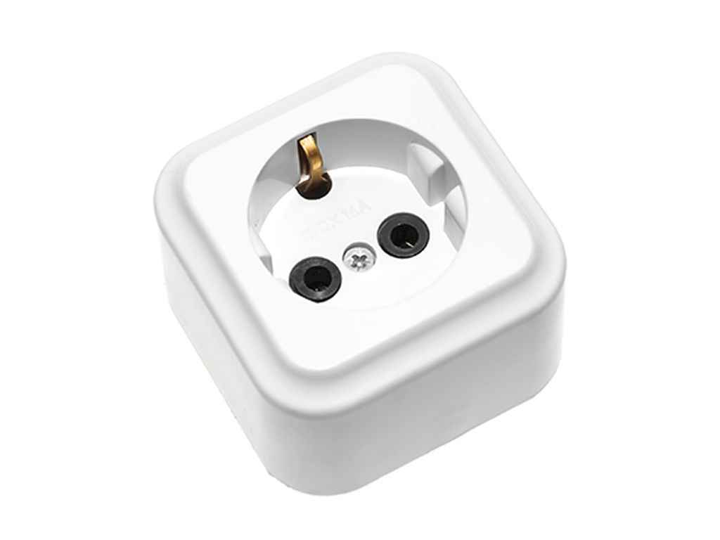Колодка 1 гнездо белая 16A IP20 ТМ ЭМР-2009 Колодка 1 гнездо белая 16A IP20 ТМ ЭМР-2009