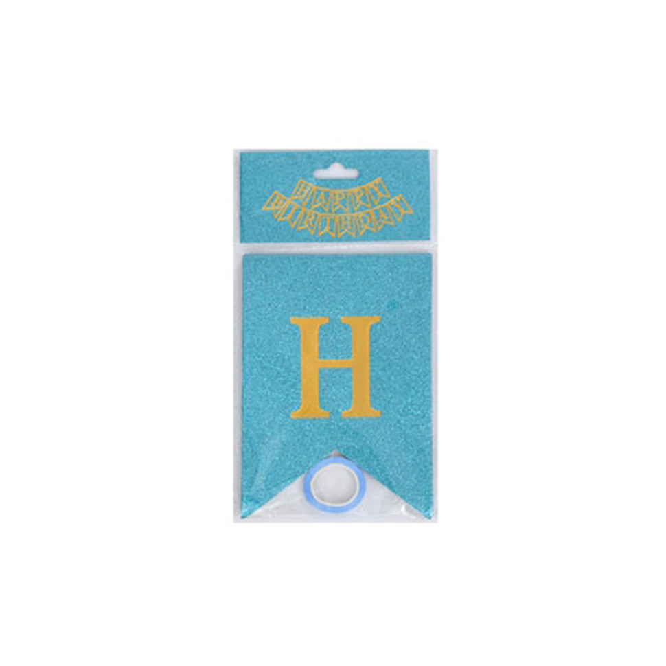 Гирлянда с флажками "Happy Birthday" MK, 5955(Light-Blue) голубая Гирлянда с флажками "Happy Birthday" MK, 5955(Light-Blue) голубая
