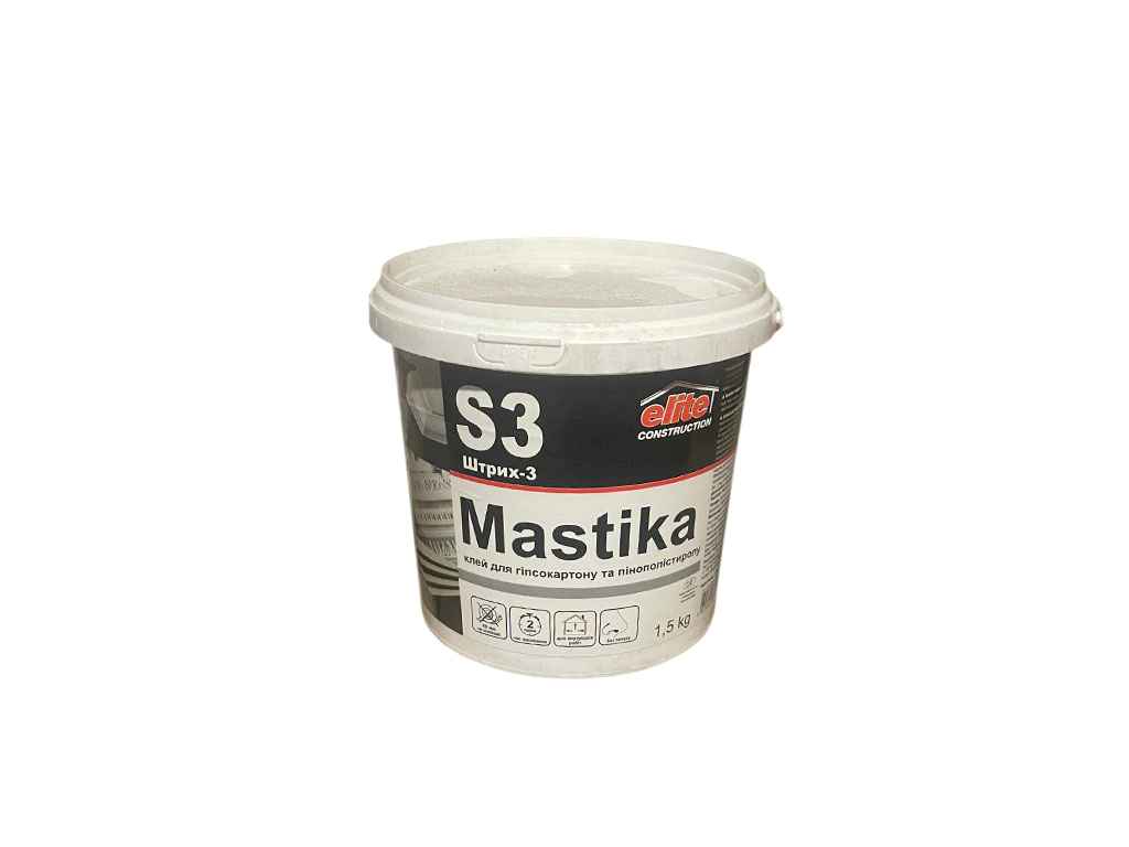 Клей 1,5кг Mastika Штрих-3 ELITE construction ТМ ДИВОЦВІТ Клей 1,5кг Mastika Штрих-3 ELITE construction ТМ ДИВОЦВІТ