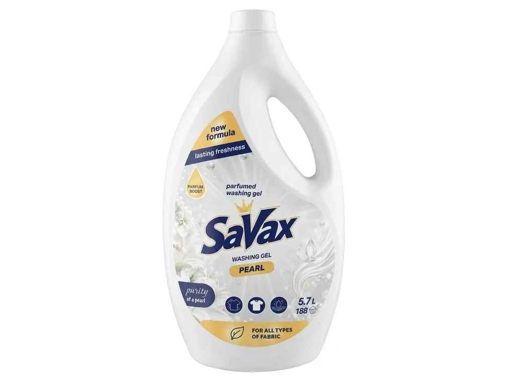 Гель для прання 5,7л Pearl ТМ SAVAX Гель для прання 5,7л Pearl ТМ SAVAX