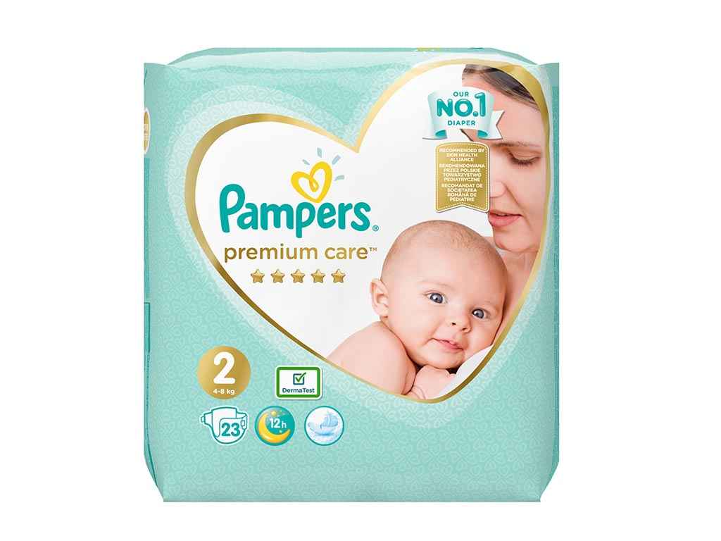 Підгузки Premium Care розмір 2, 4-8кг, 23шт ТМ PAMPERS Підгузки Premium Care розмір 2, 4-8кг, 23шт ТМ PAMPERS