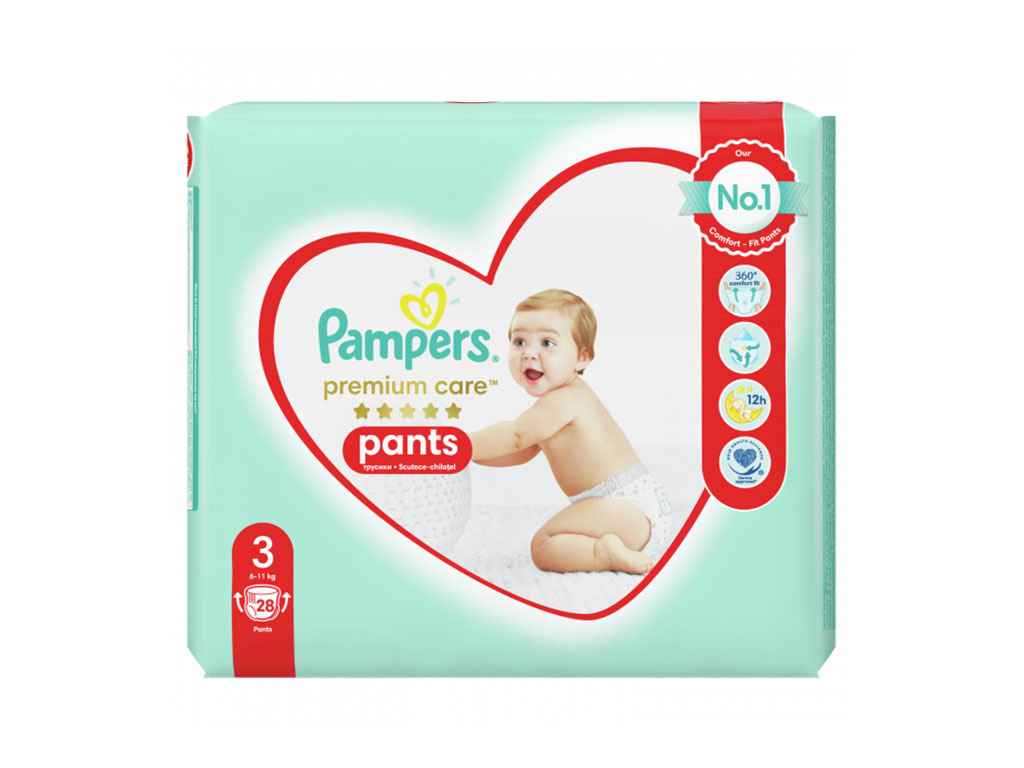 Підгузники-трусики одноразові Prem. Care Pants Midi (6-11 кг) Сер. 28 ТМ PAMPERS Підгузники-трусики одноразові Prem. Care Pants Midi (6-11 кг) Сер. 28 ТМ PAMPERS