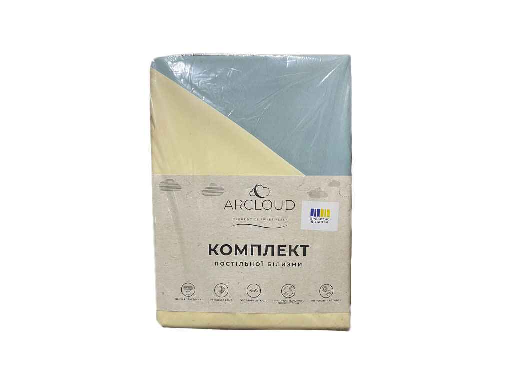 Комплект постільної білизни 1,5-х сп 12-0812 Alabaster Gleam / 15-4707 Blue Haze (1н 57) мікрофібра ТМ ARCLOUD Комплект постільної білизни 1,5-х сп 12-0812 Alabaster Gleam / 15-4707 Blue Haze (1н 57) мікрофібра ТМ ARCLOUD