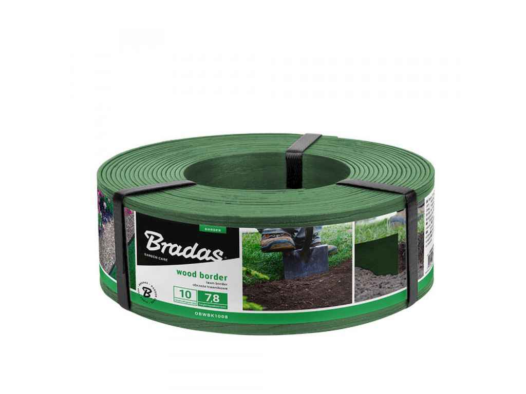 Бордюр газонный пластик WOOD BORDER, 78мм х 2,8мм х 10м, зеленый, OBWGR1008 ТМ BRADAS Бордюр газонный пластик WOOD BORDER, 78мм х 2,8мм х 10м, зеленый, OBWGR1008 ТМ BRADAS
