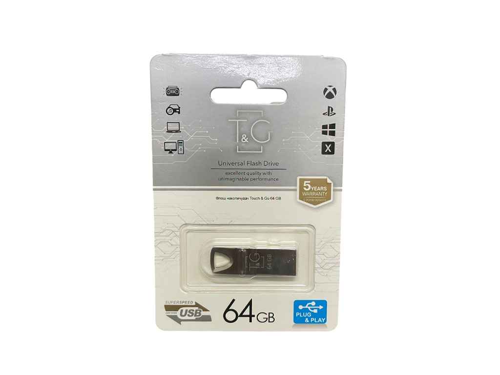 Флешка USB 64GB 2.0 117 Metal стальная ТМ TG Флешка USB 64GB 2.0 117 Metal стальная ТМ TG