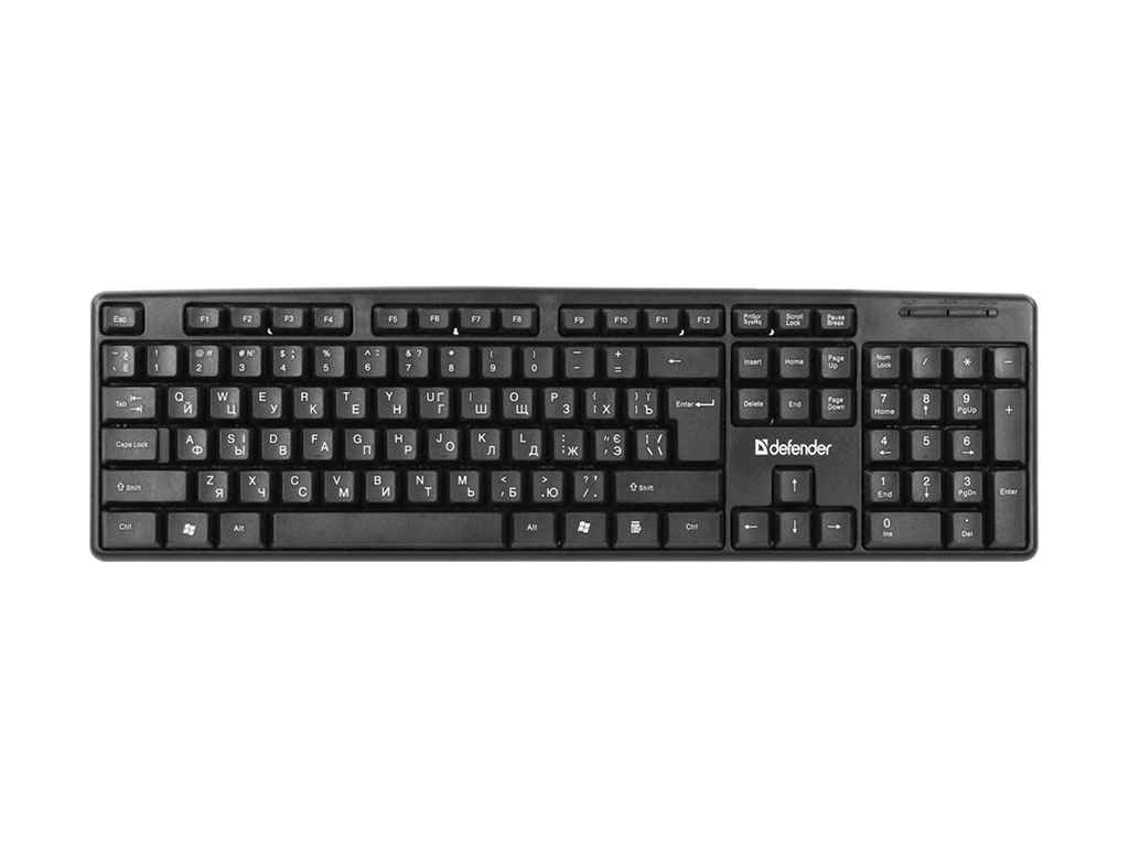 Клавіатура дротова Element HB-520 USB чорний ТМ DEFENDER Клавіатура дротова Element HB-520 USB чорний ТМ DEFENDER