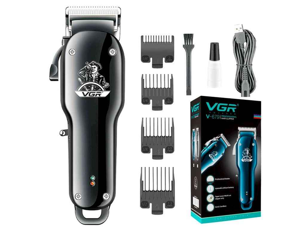 Машинка для стрижки 5Вт аккумулятор V-679 BLACK, 4 насадки ТМ VGR Машинка для стрижки 5Вт аккумулятор V-679 BLACK, 4 насадки ТМ VGR