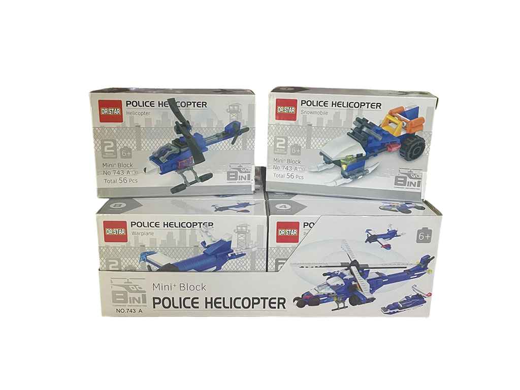 Конструктор Police Helicopter микс, 47-56 дет. SD33307 ТМ КИТАЙ Конструктор Police Helicopter микс, 47-56 дет. SD33307 ТМ КИТАЙ