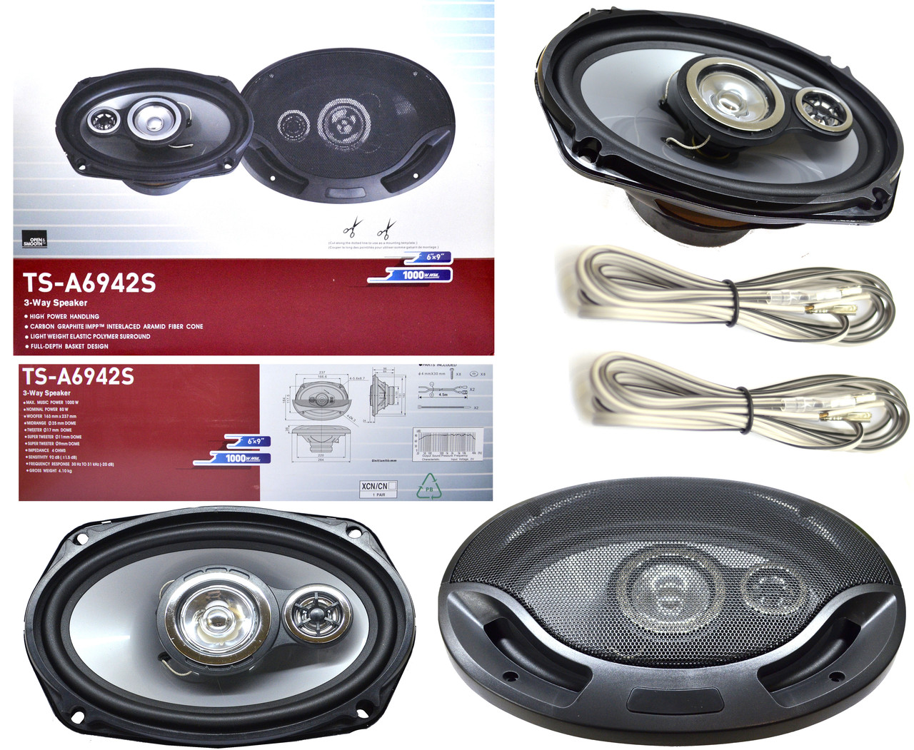 Колонки 6x9 овал 400W Max 3 way Speaker TS-A6942 Колонки 6x9 овал 400W Max 3 way Speaker TS-A6942