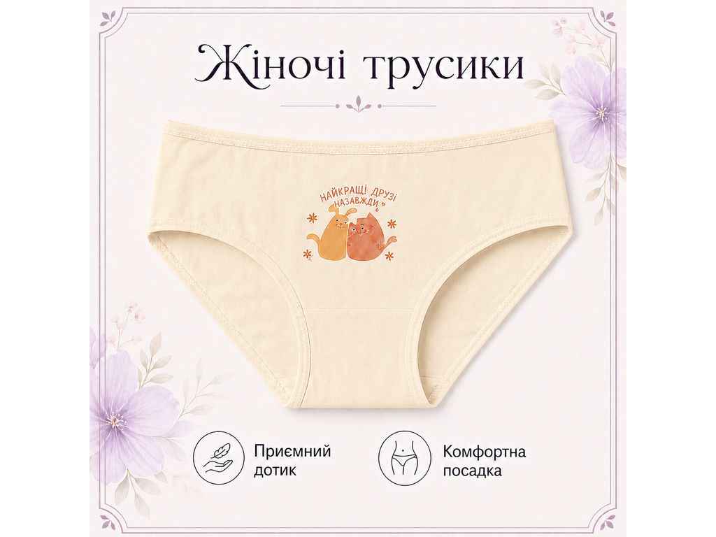 Труси жін. 1148 р.L бежевий 1шт ТМ GERRIKOLL Труси жін. 1148 р.L бежевий 1шт ТМ GERRIKOLL