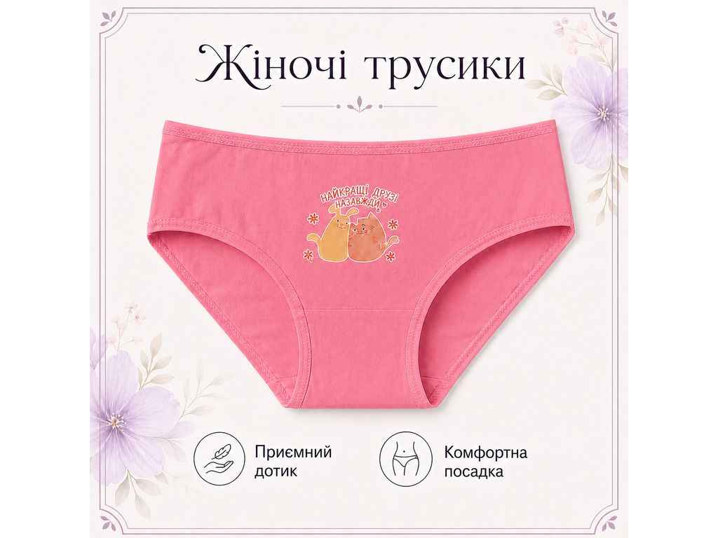 Трусы жен. 1148 р.L темно-розовый 1шт ТМ GERRIKOLL Трусы жен. 1148 р.L темно-розовый 1шт ТМ GERRIKOLL