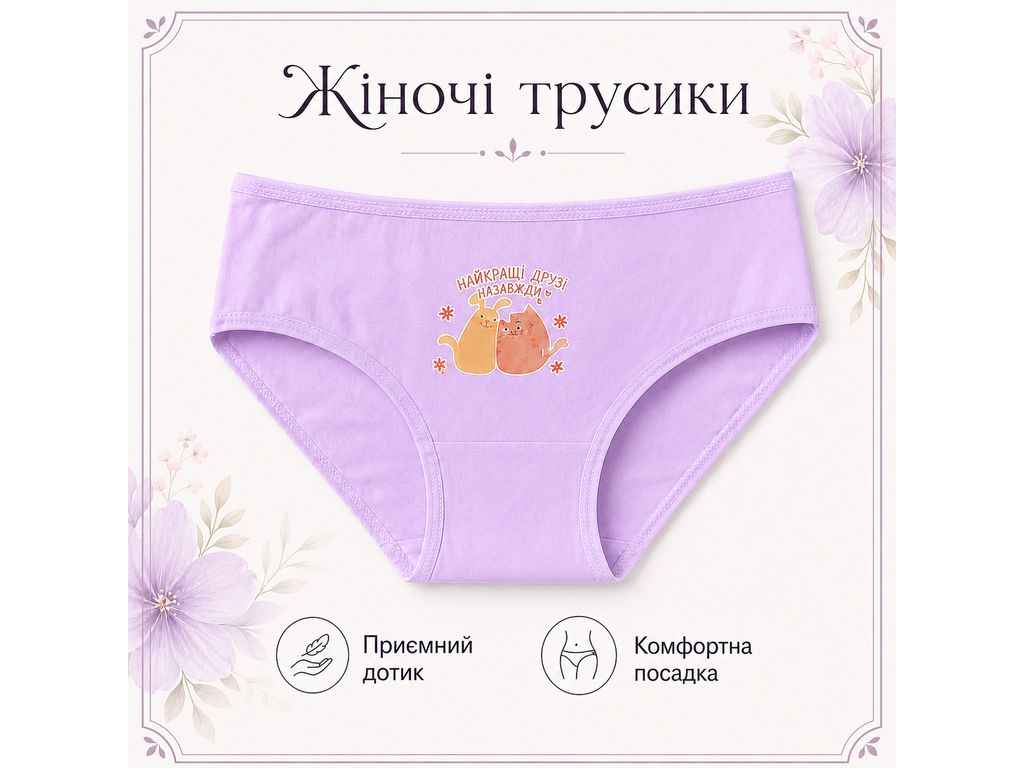 Труси жін. 1148 р.2XL бузковий 1шт ТМ GERRIKOLL Труси жін. 1148 р.2XL бузковий 1шт ТМ GERRIKOLL