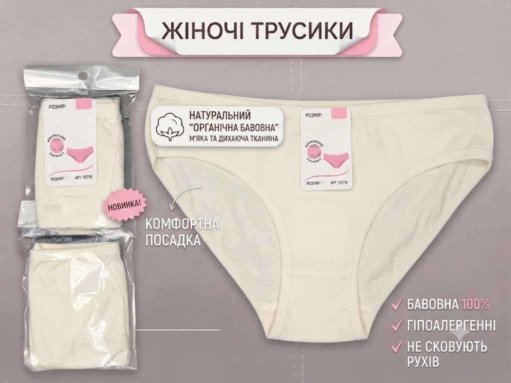 Труси жін. Y2315 р.XL жовтий 1шт ТМ GERRIKOLL Труси жін. Y2315 р.XL жовтий 1шт ТМ GERRIKOLL