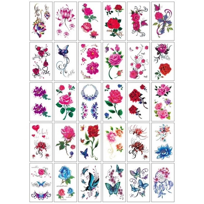 Набір тимчасових тату "Кольорові міні №3" color-tattoo-mini-set-3-30-E30, 30 штук, розмір 9,5 х 9,5 см Набір тимчасових тату "Кольорові міні №3" color-tattoo-mini-set-3-30-E30, 30 штук, розмір 9,5 х 9,5 см