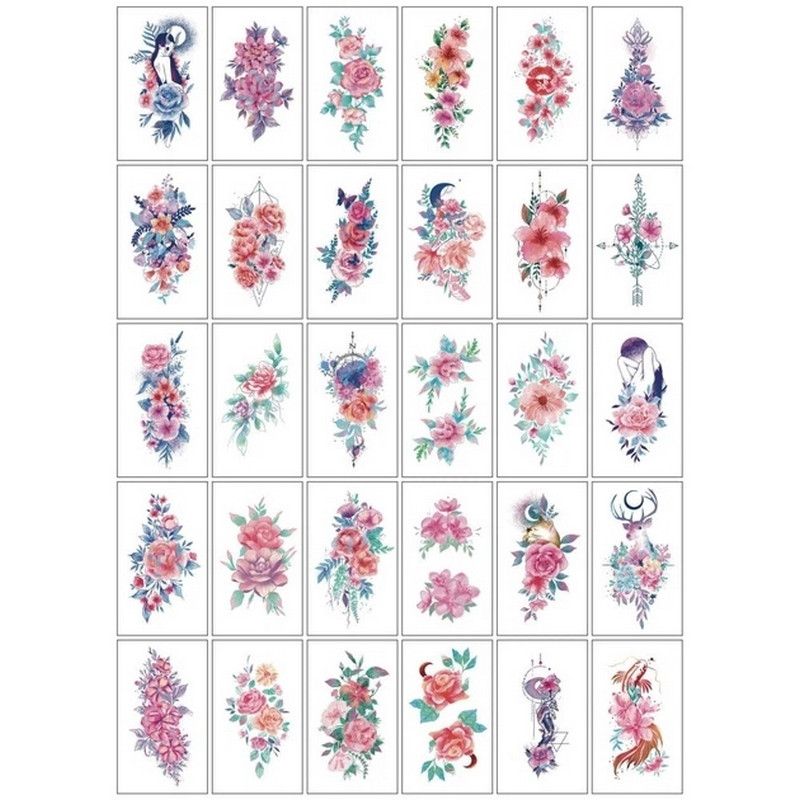 Набор временных тату "Кольорові міні №4" color-tattoo-mini-set-4-30-RB30, 30 штук, размер 9,5 х 9,5 см Набор временных тату "Кольорові міні №4" color-tattoo-mini-set-4-30-RB30, 30 штук, размер 9,5 х 9,5 см